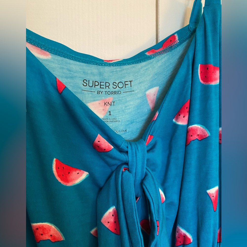 Torrid watermelon print summer dress. Knee length